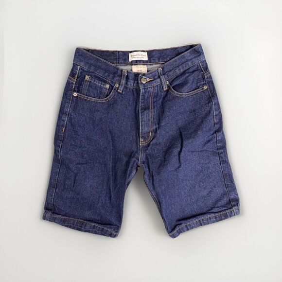 Vintage Beyond The Limit Y2K Dark Wash Jean Shorts Size 30 Skater Grunge - Picture 1 of 8